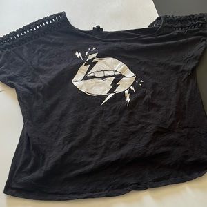 Off the shoulder rock tshirt